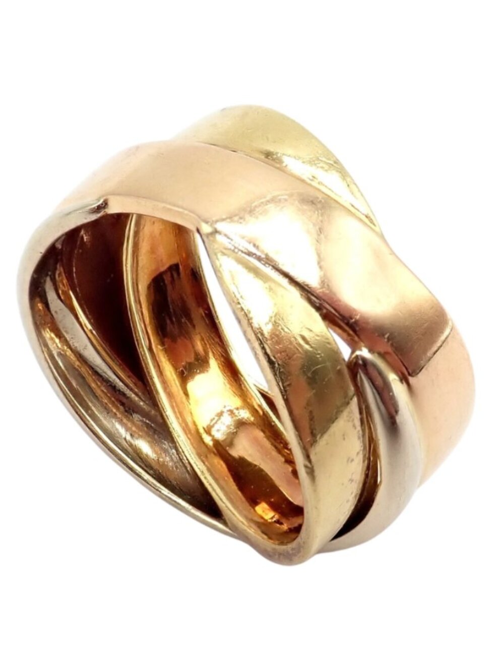 Authentic! H. Stern 18k Tricolor Gold Stacked Band Ring sz 6